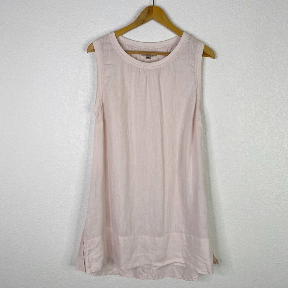 Flax Light Pink 100% Linen Sleeveless Lagenlook Tunic Top - Picture 1 of 6